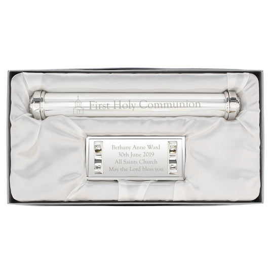 Personalised First Holy Communion Silver Plated Certificate Holder - image 2