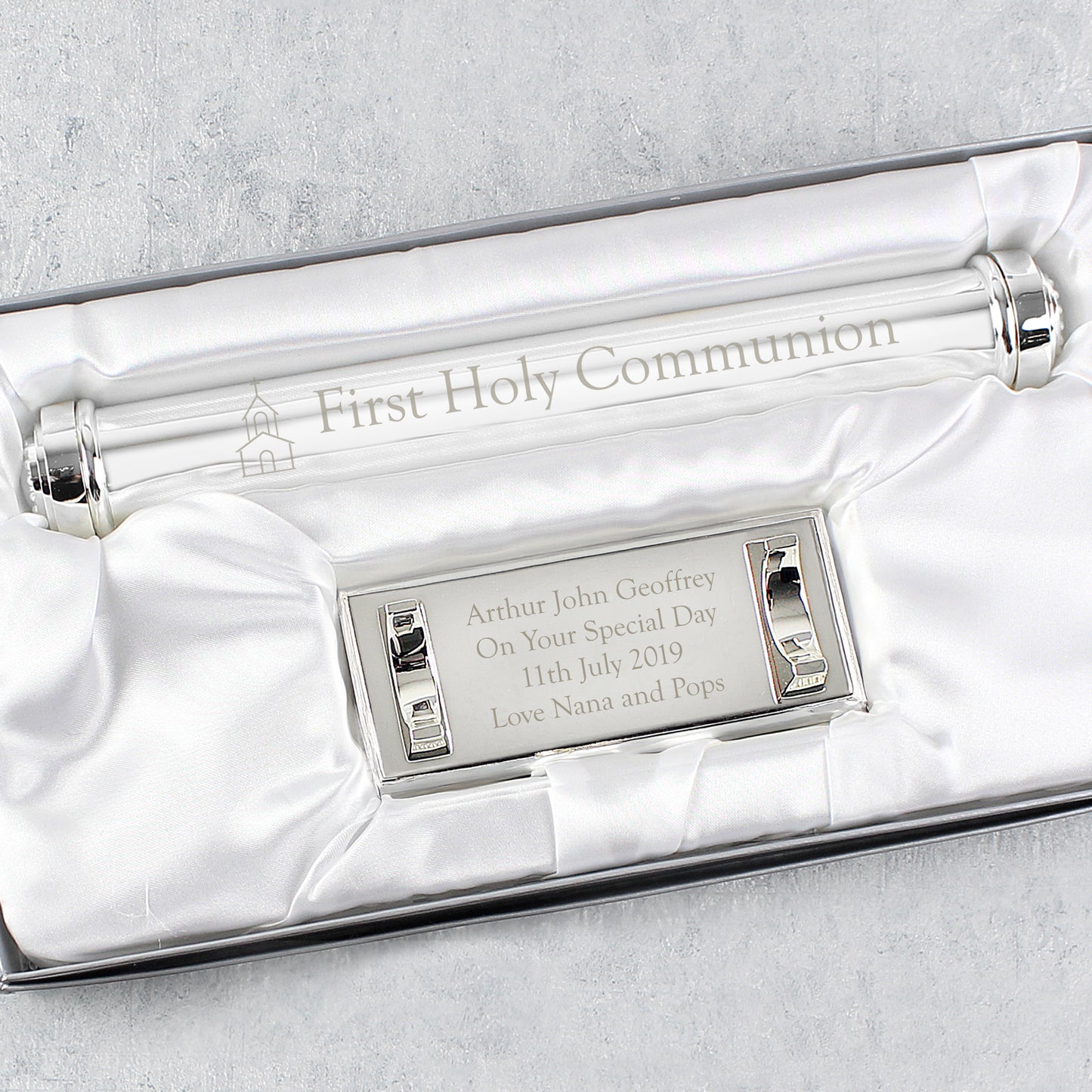 Personalised First Holy Communion Silver Plated Certificate Holder - image 3