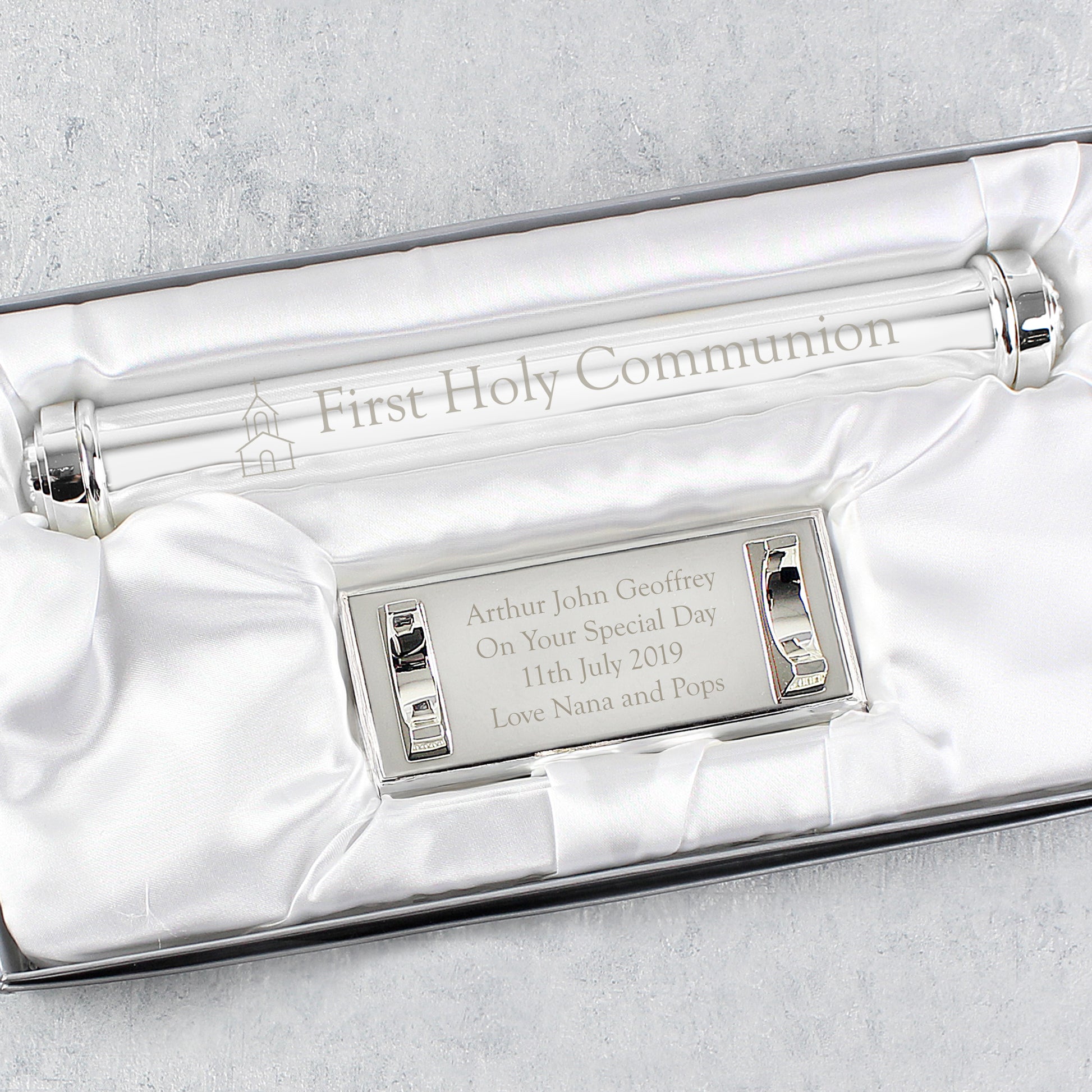 Personalised First Holy Communion Silver Plated Certificate Holder - image 3