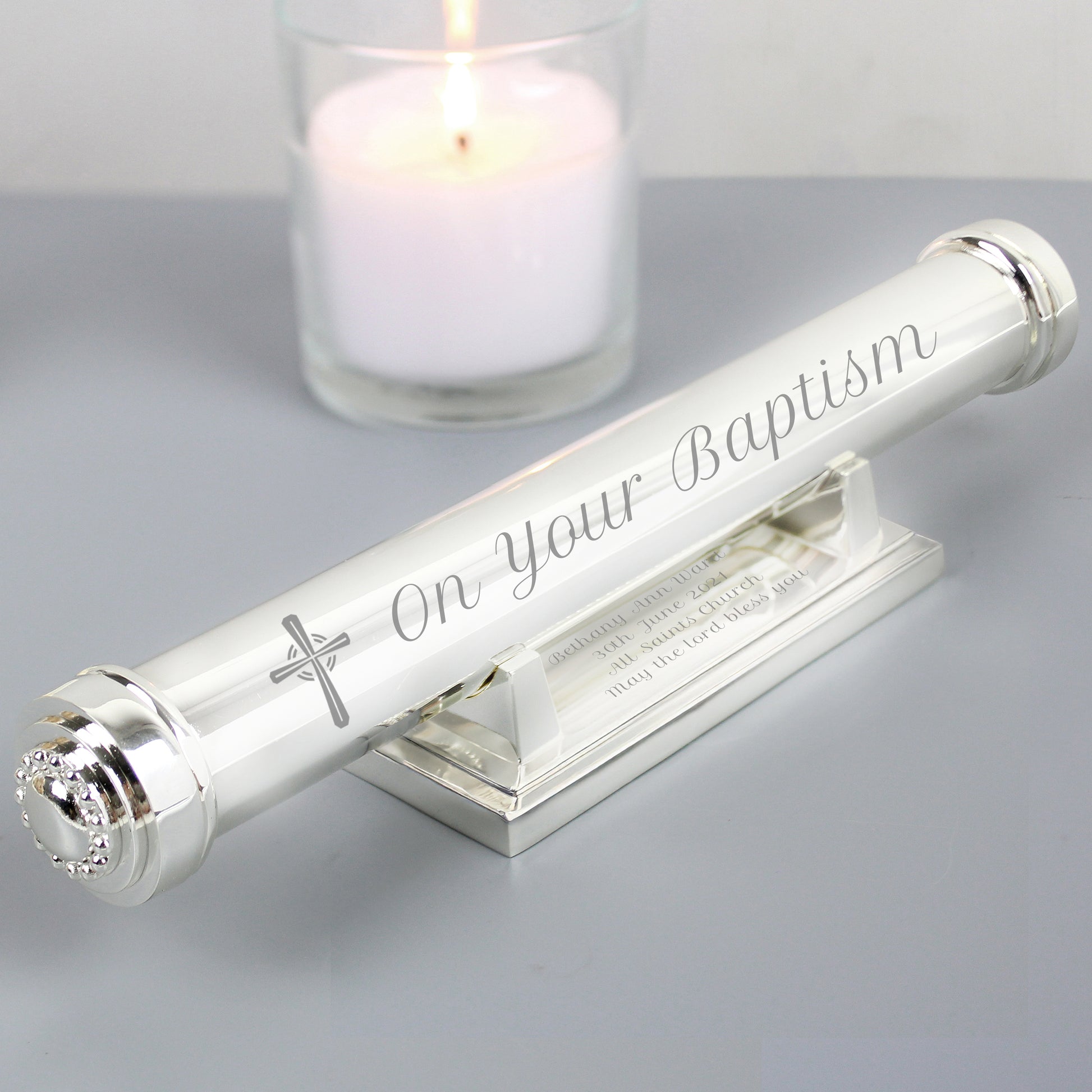 Personalised Cross Certificate Holder from Heartfelt Gifts