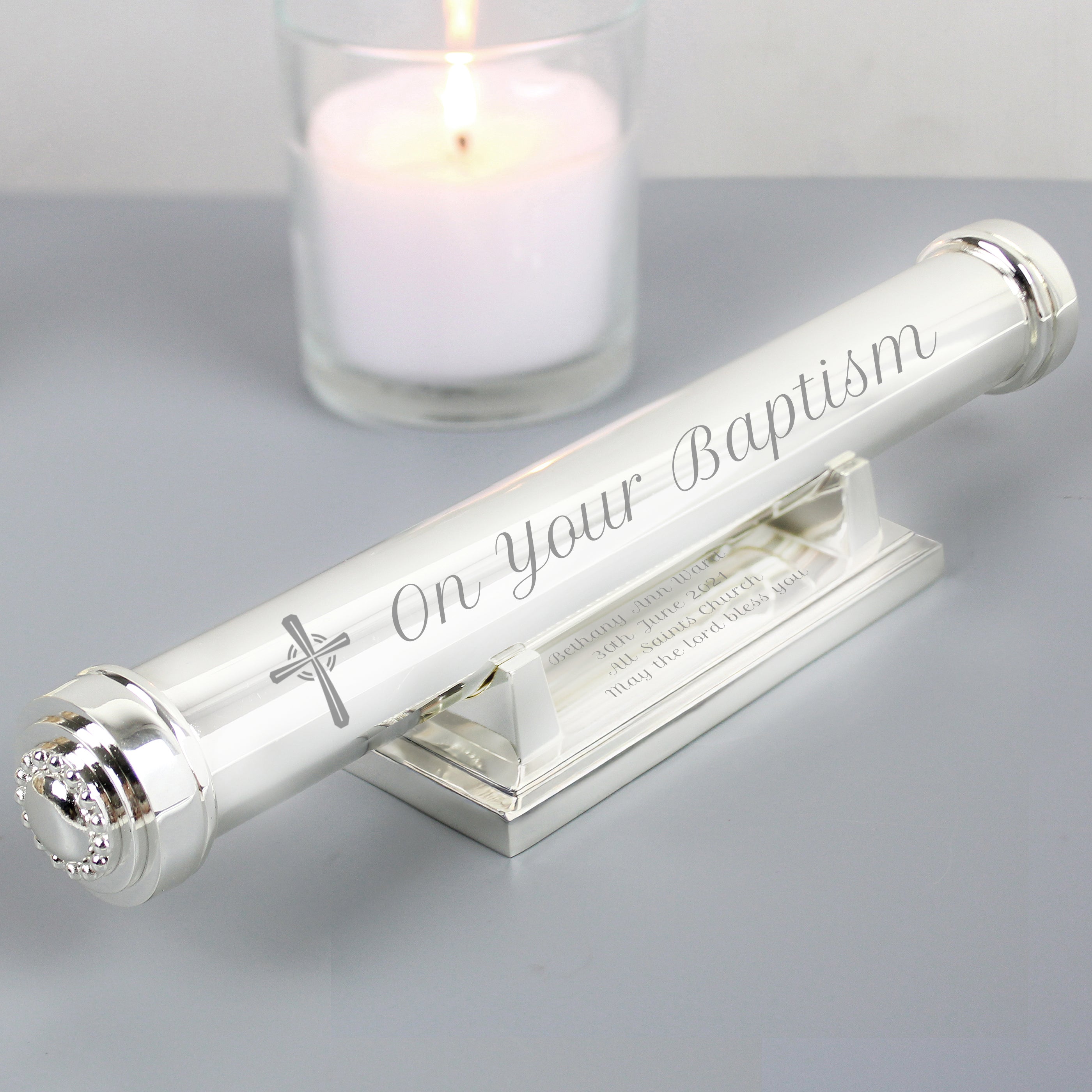 Personalised Cross Certificate Holder from Heartfelt Gifts