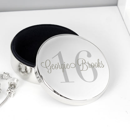 Personalised Birthday Big Age Round Trinket Box - image 6
