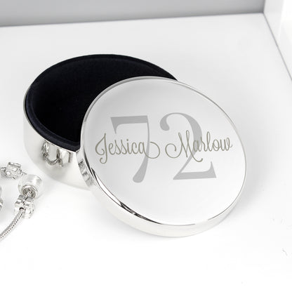 Personalised Birthday Big Age Round Trinket Box - image 7