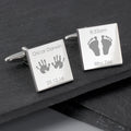 Personalised Hands and Feet New Baby Square Cufflinks from Heartfelt Gifts
