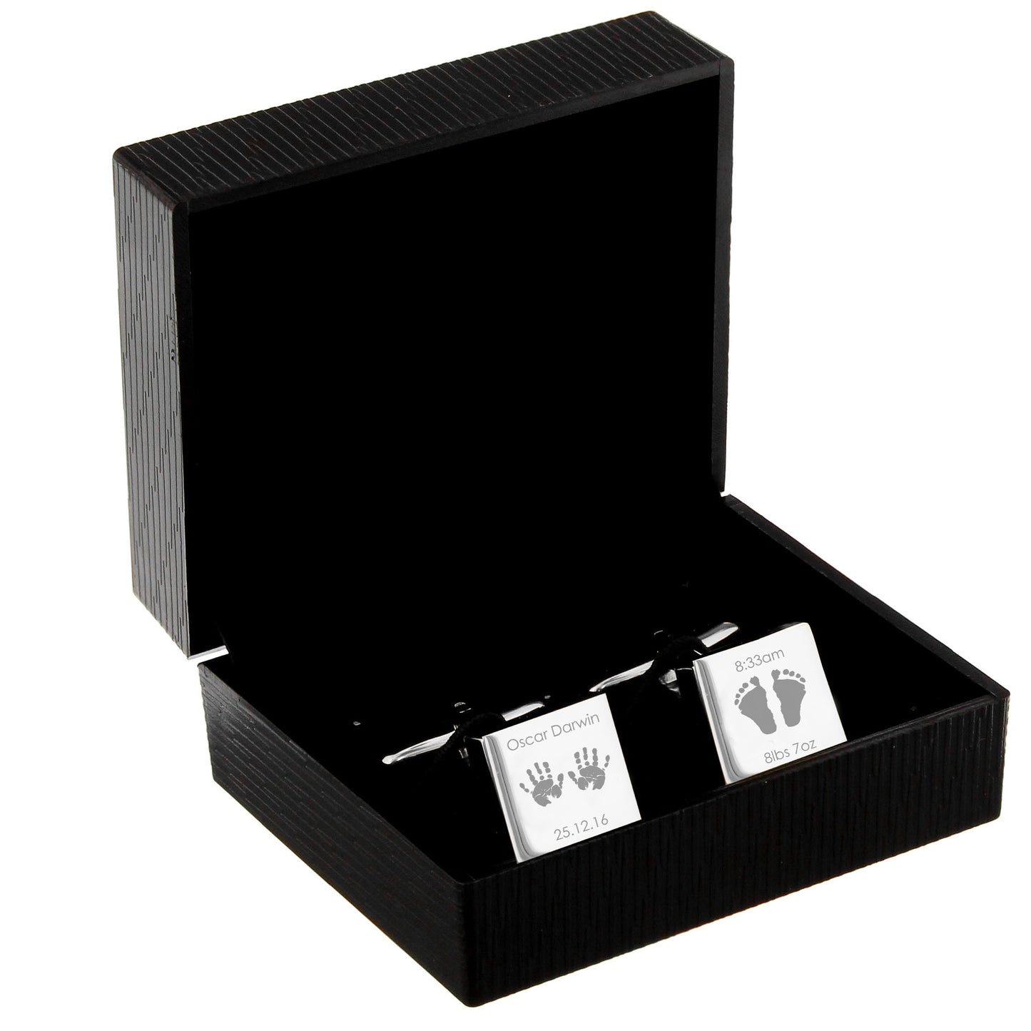 Personalised Hands and Feet New Baby Square Cufflinks - image 2
