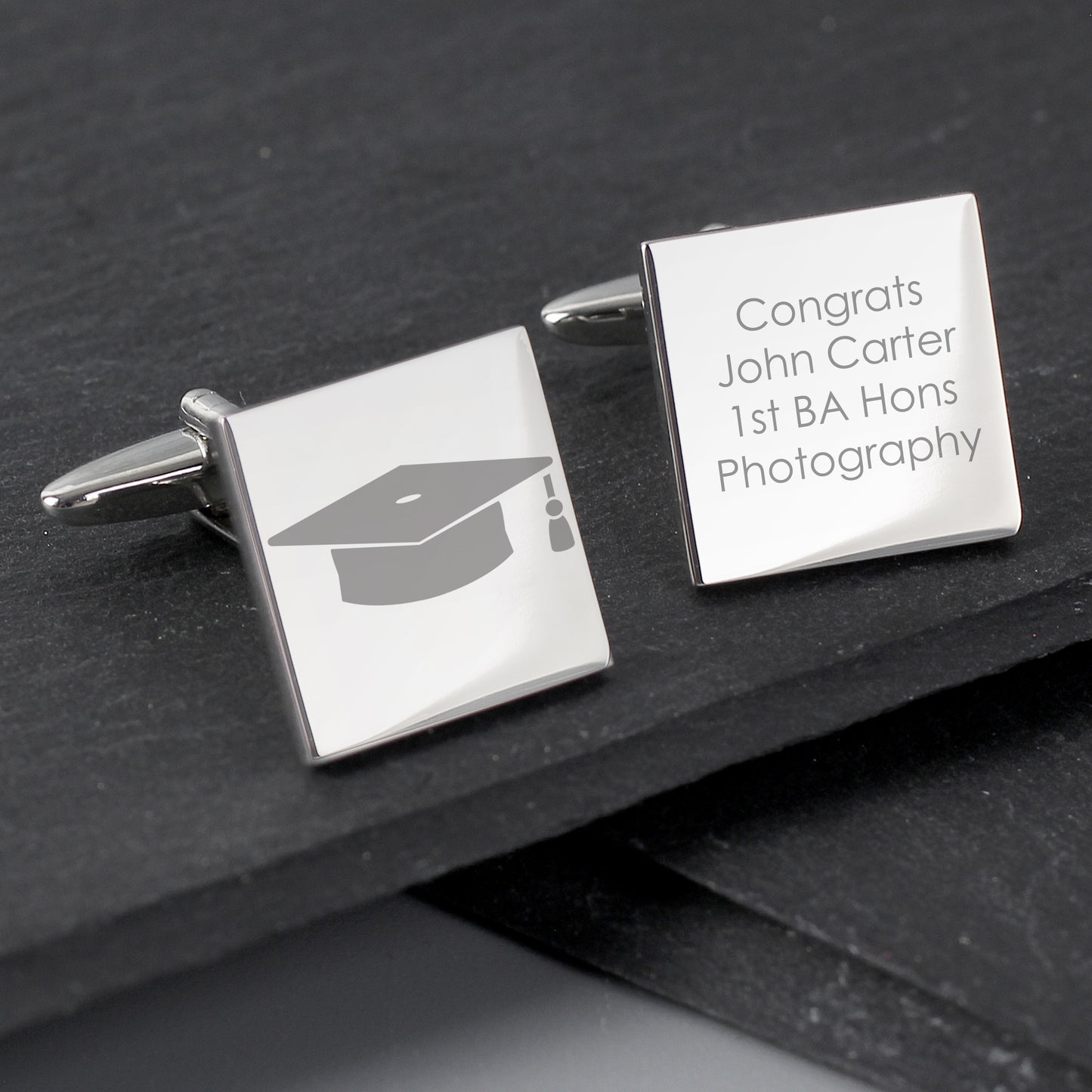 Personalised Graduation Square Cufflinks from Heartfelt Gifts