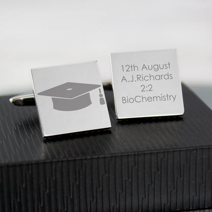 Personalised Graduation Square Cufflinks - image 6