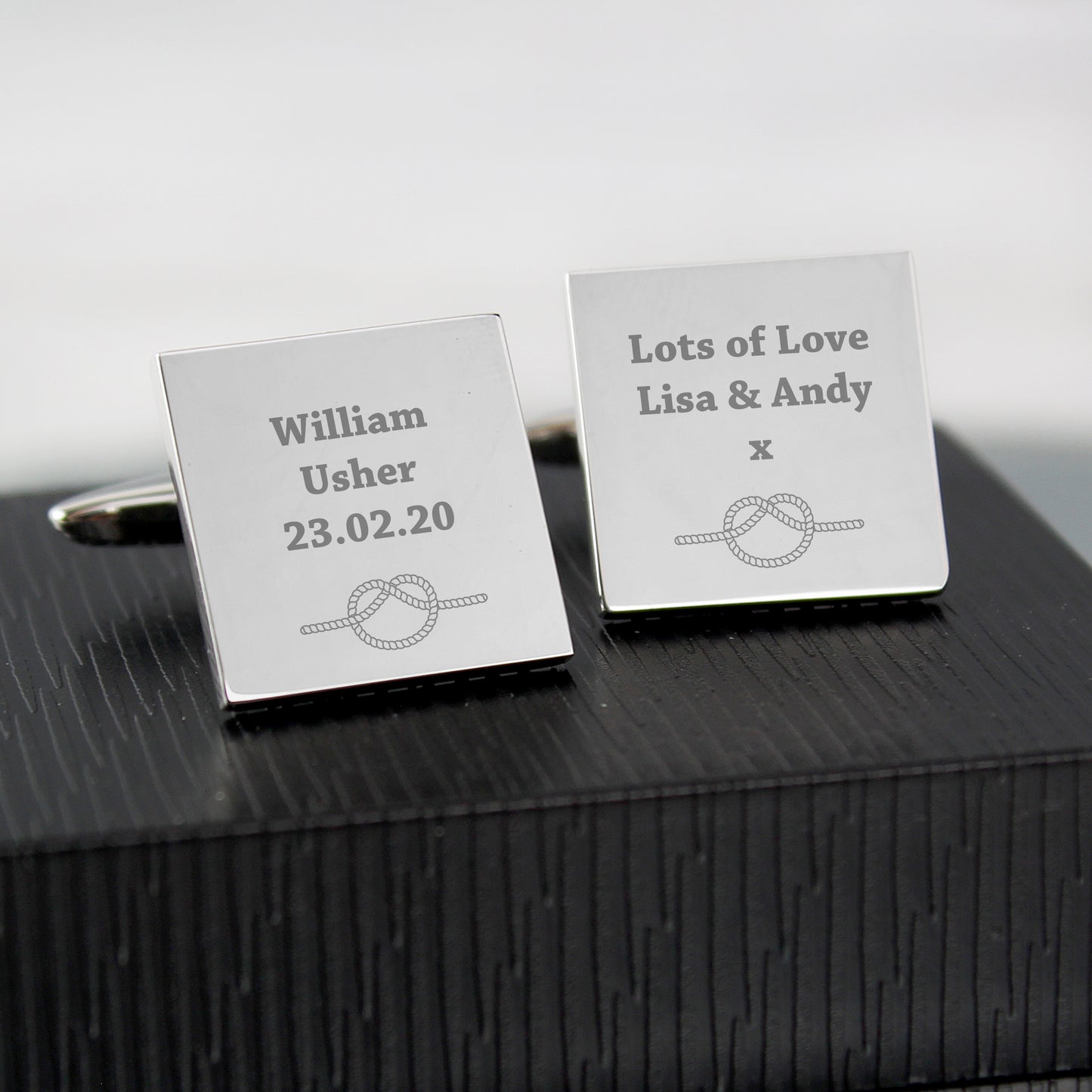 Personalised Tie the Knot Square Cufflinks - image 4