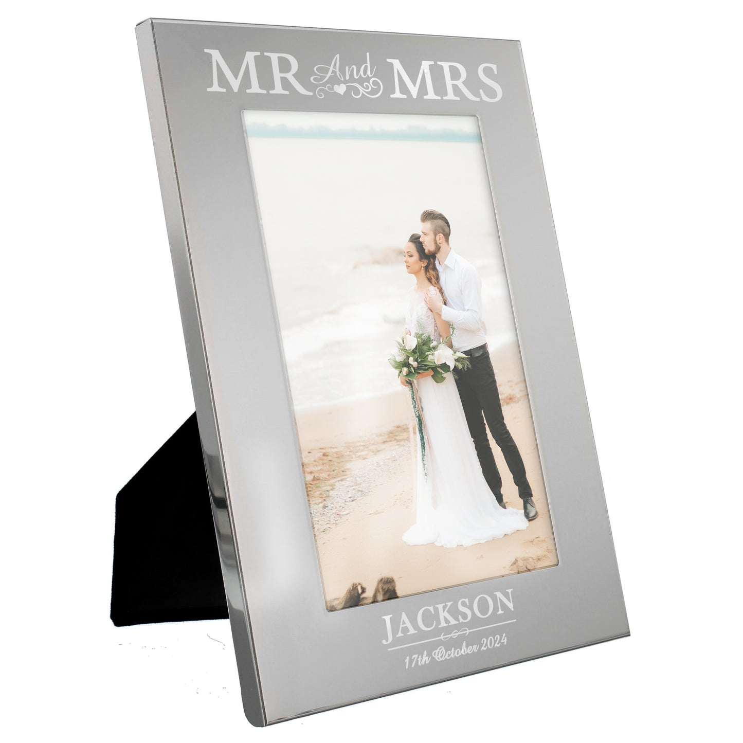 Personalised Mr & Mrs 6x4 Silver Photo Frame - image 4
