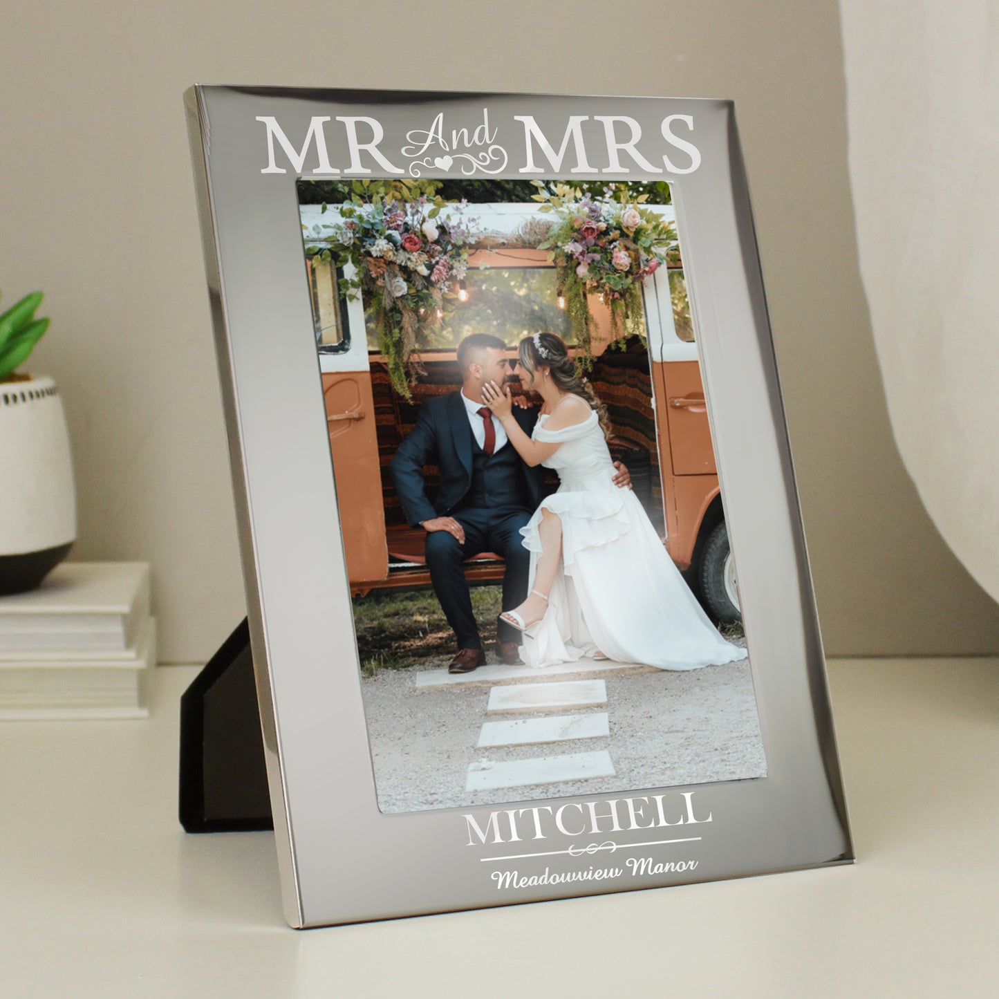 Personalised Mr & Mrs 5x7 Silver Photo Frame - image 5