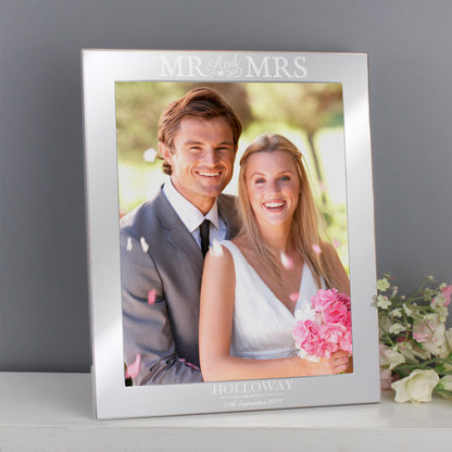 Personalised Mr & Mrs 10x8 Silver Photo Frame - image 4