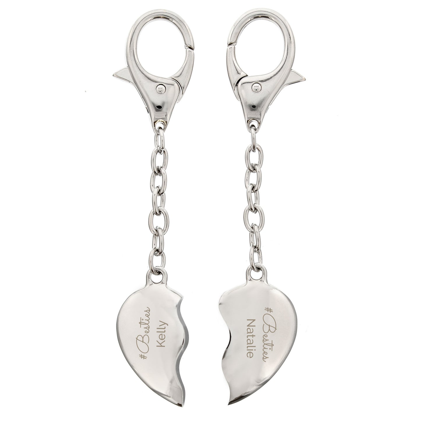 Personalised Any Message Two Hearts Keyring - image 4