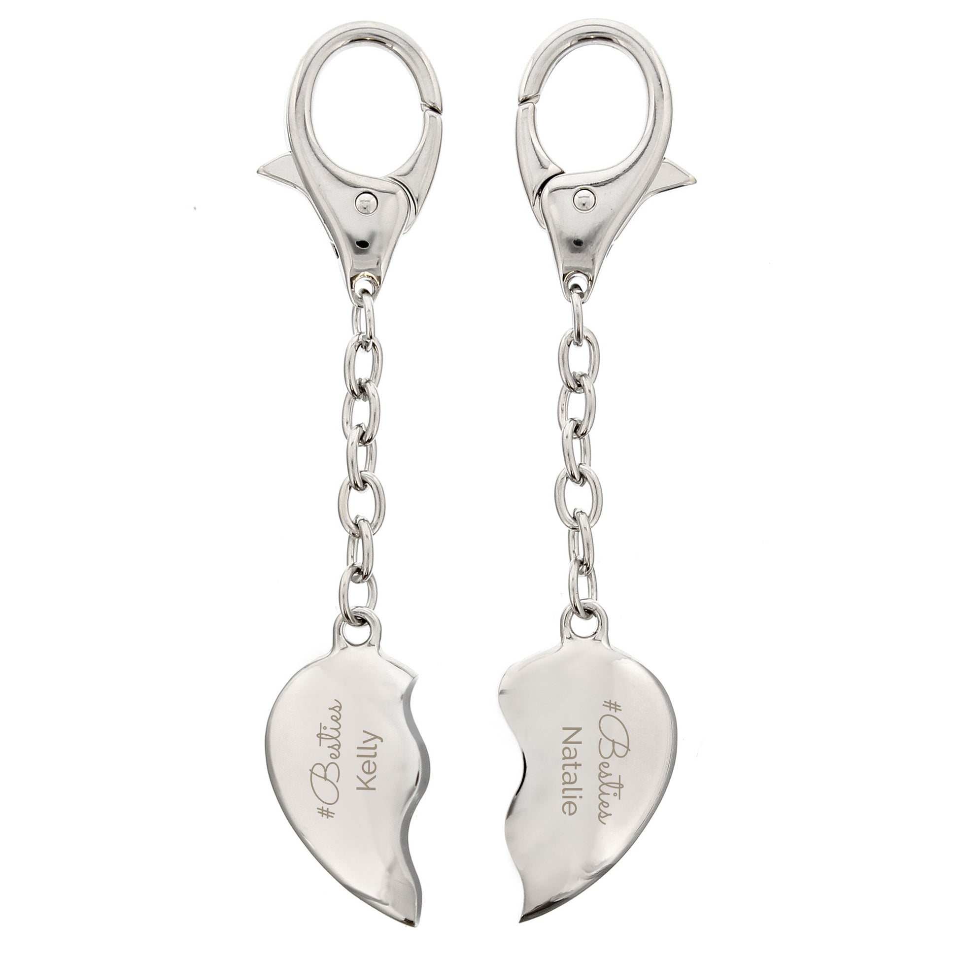Personalised Any Message Two Hearts Keyring - image 4