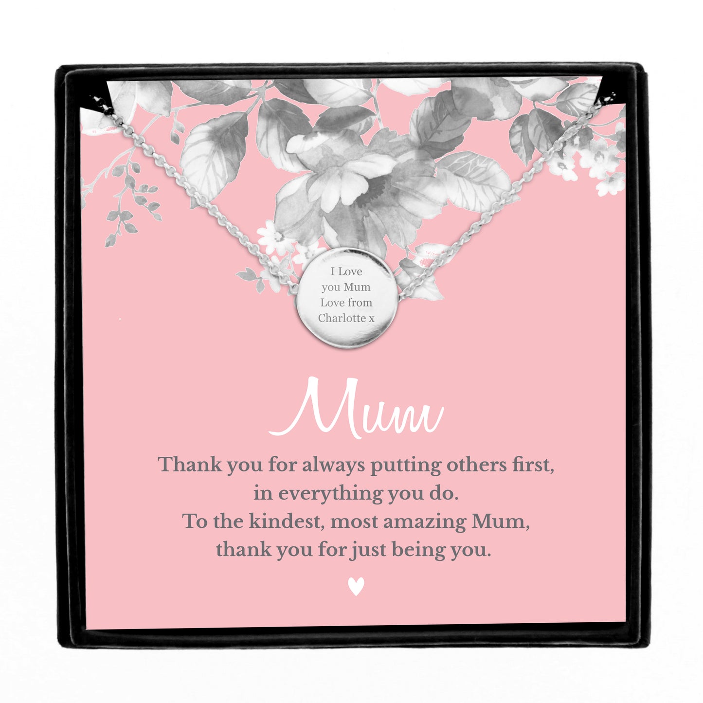 Personalised Mum Sentiment Silver Tone Necklace and Box - image 2