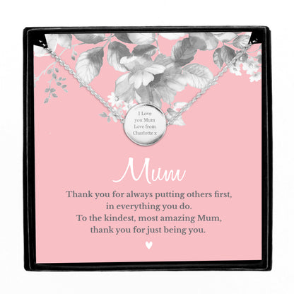 Personalised Mum Sentiment Silver Tone Necklace and Box - image 2