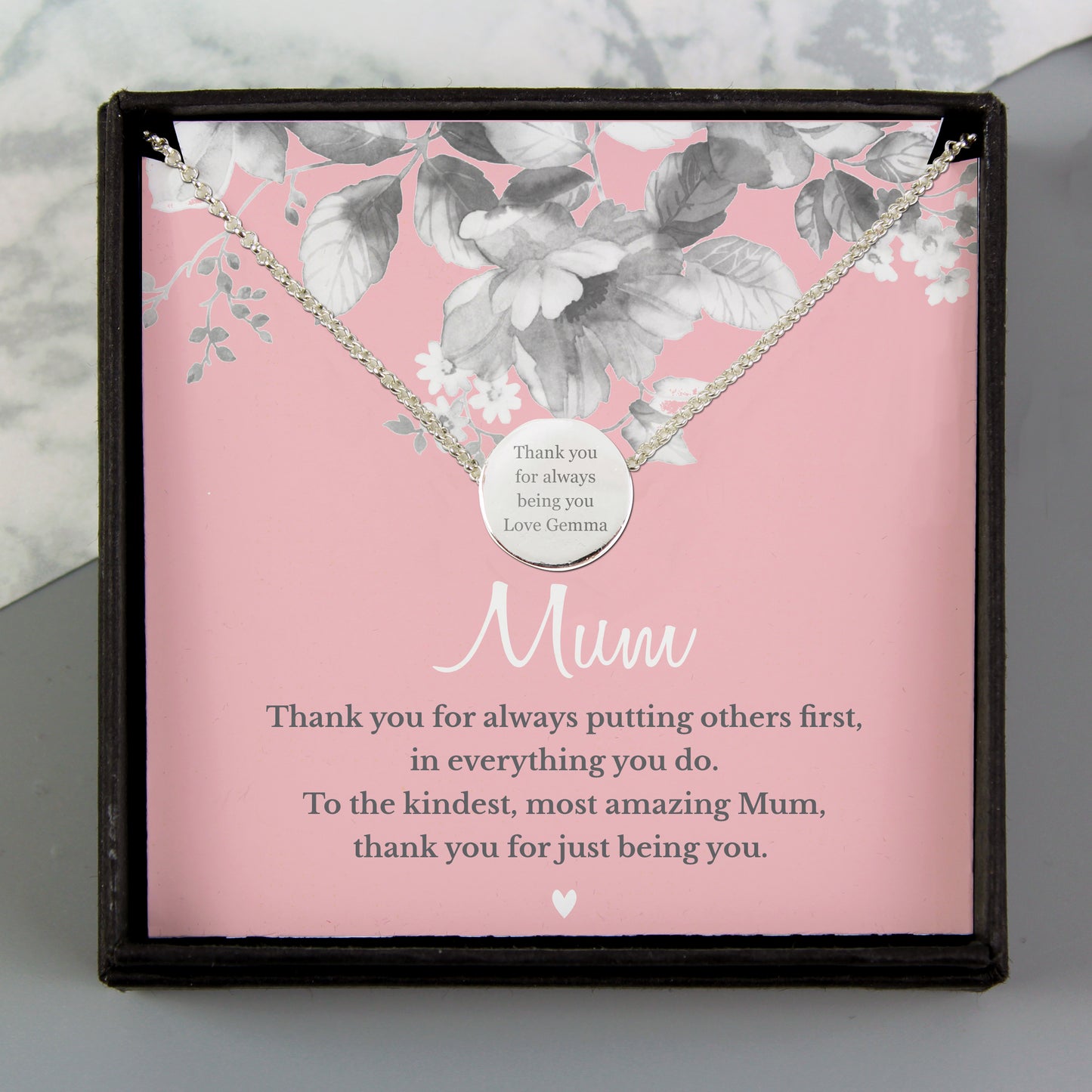 Personalised Mum Sentiment Silver Tone Necklace and Box - image 3