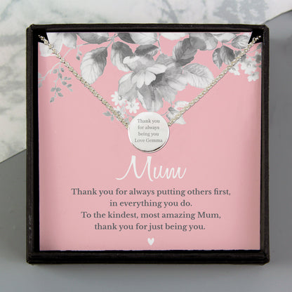 Personalised Mum Sentiment Silver Tone Necklace and Box - image 3