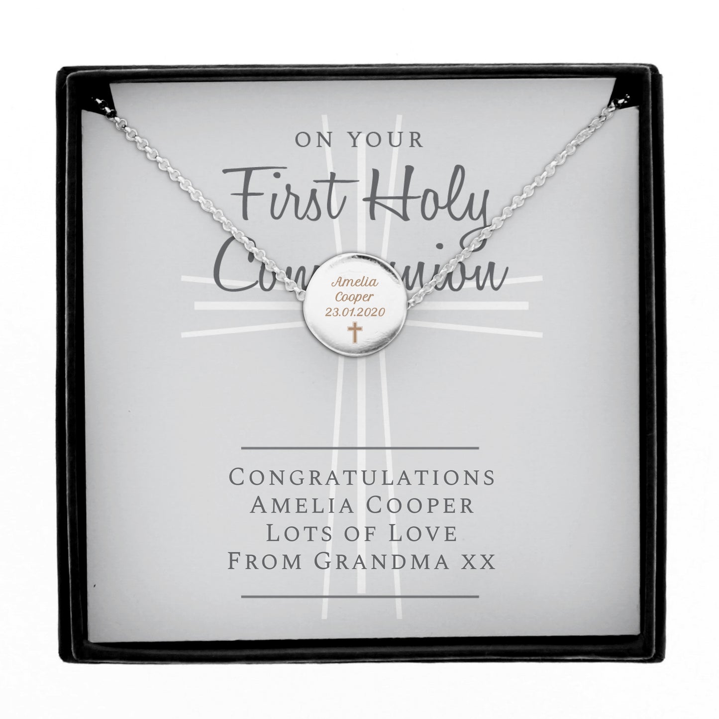 Personalised First Holy Communion Necklace & Box - image 2