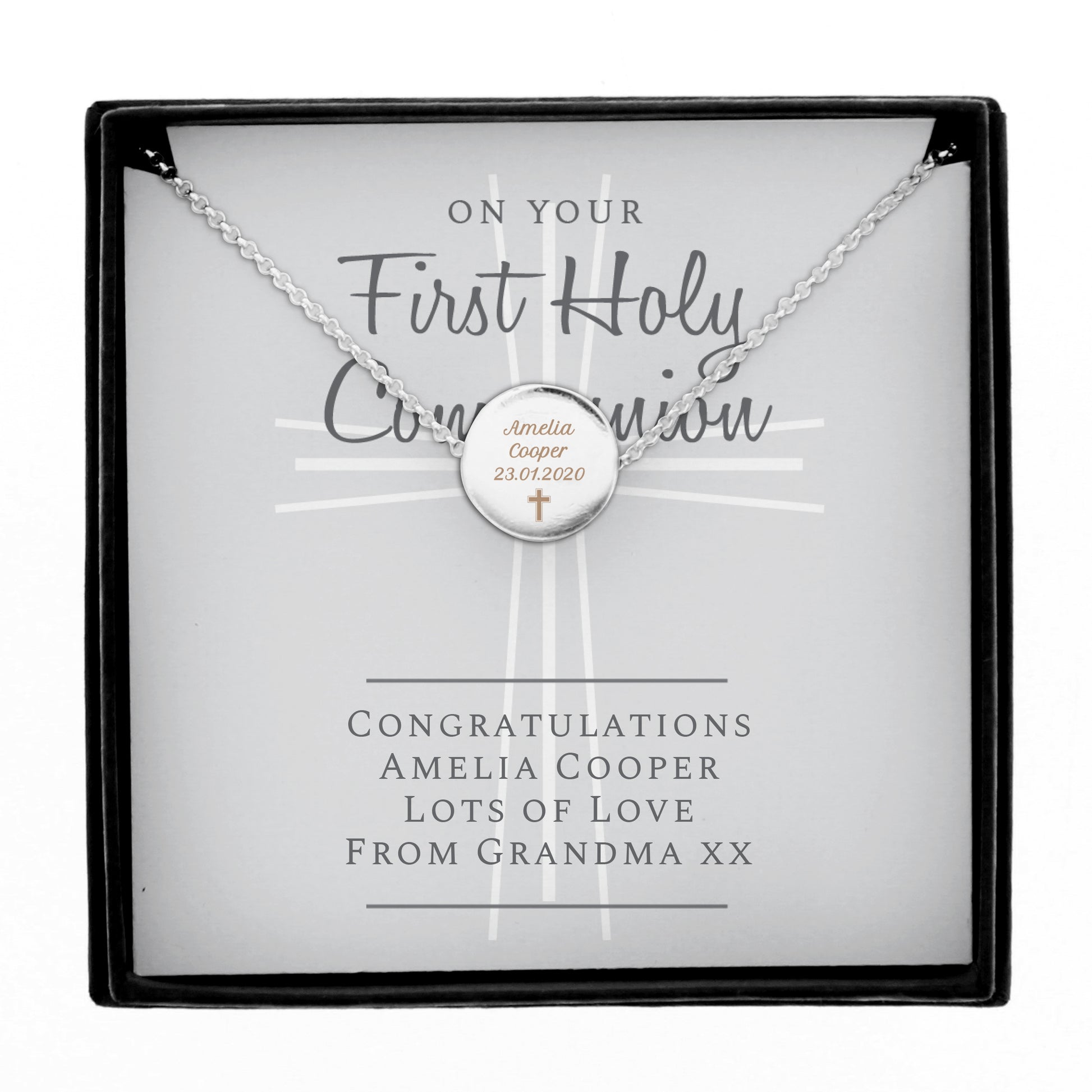 Personalised First Holy Communion Necklace & Box - image 2