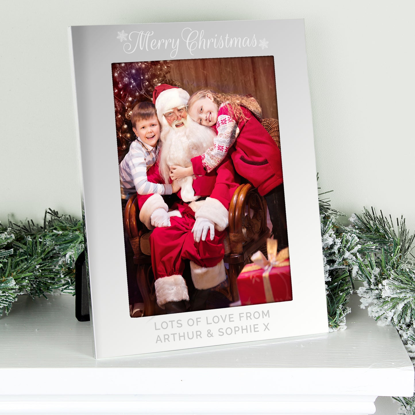 Personalised Silver 5x7 Merry Christmas Photo Frame from Heartfelt Gifts