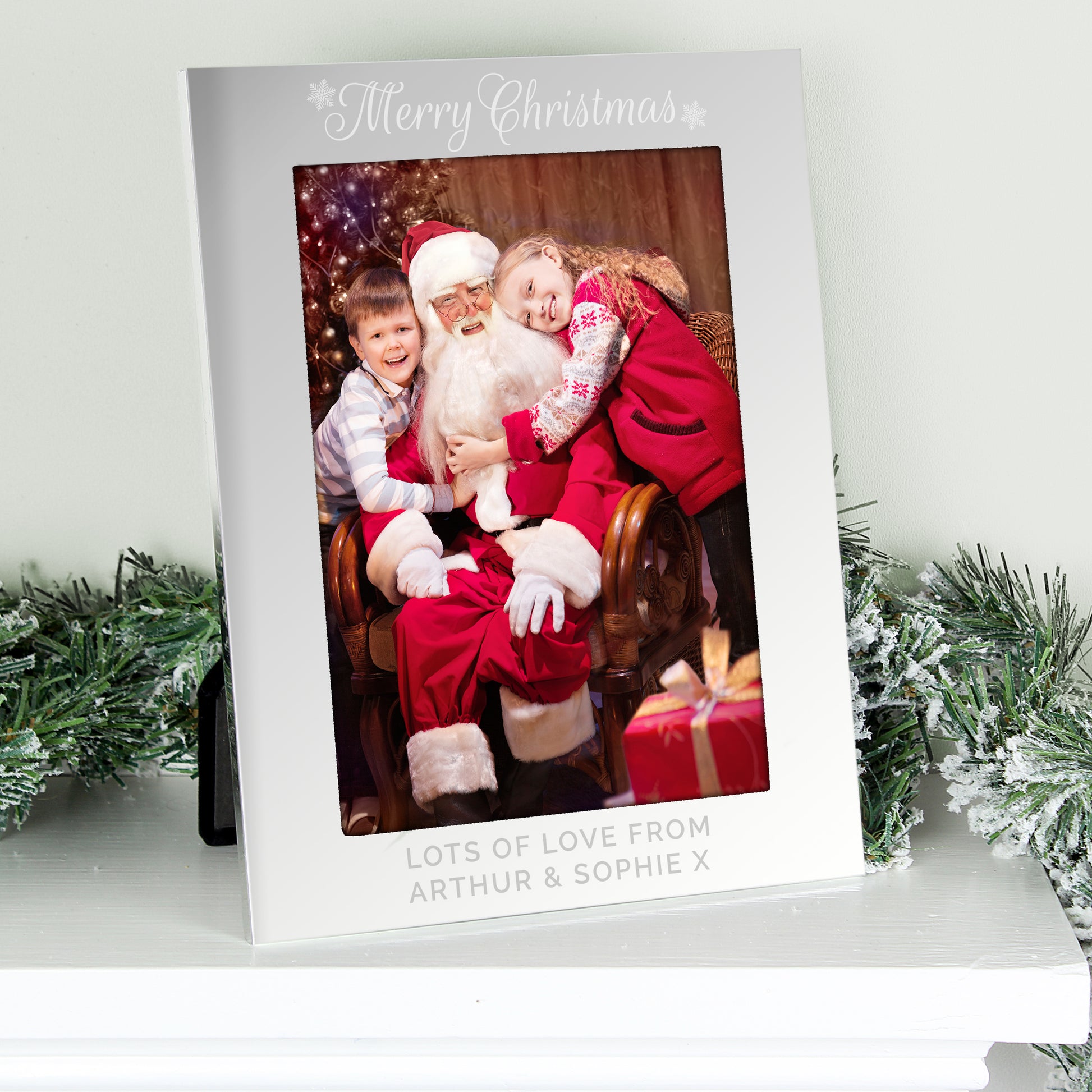 Personalised Silver 5x7 Merry Christmas Photo Frame from Heartfelt Gifts