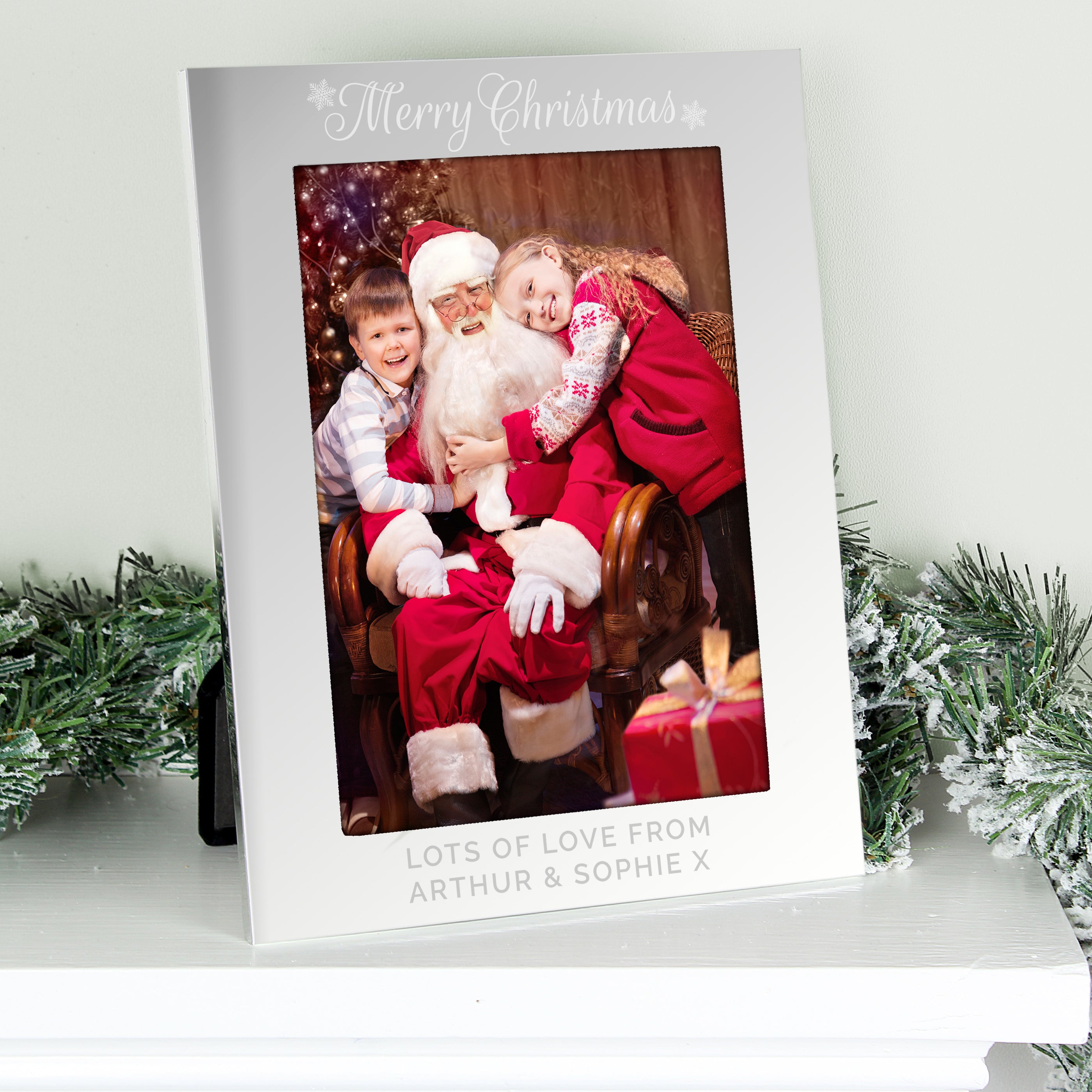 Personalised Silver 5x7 Merry Christmas Photo Frame from Heartfelt Gifts