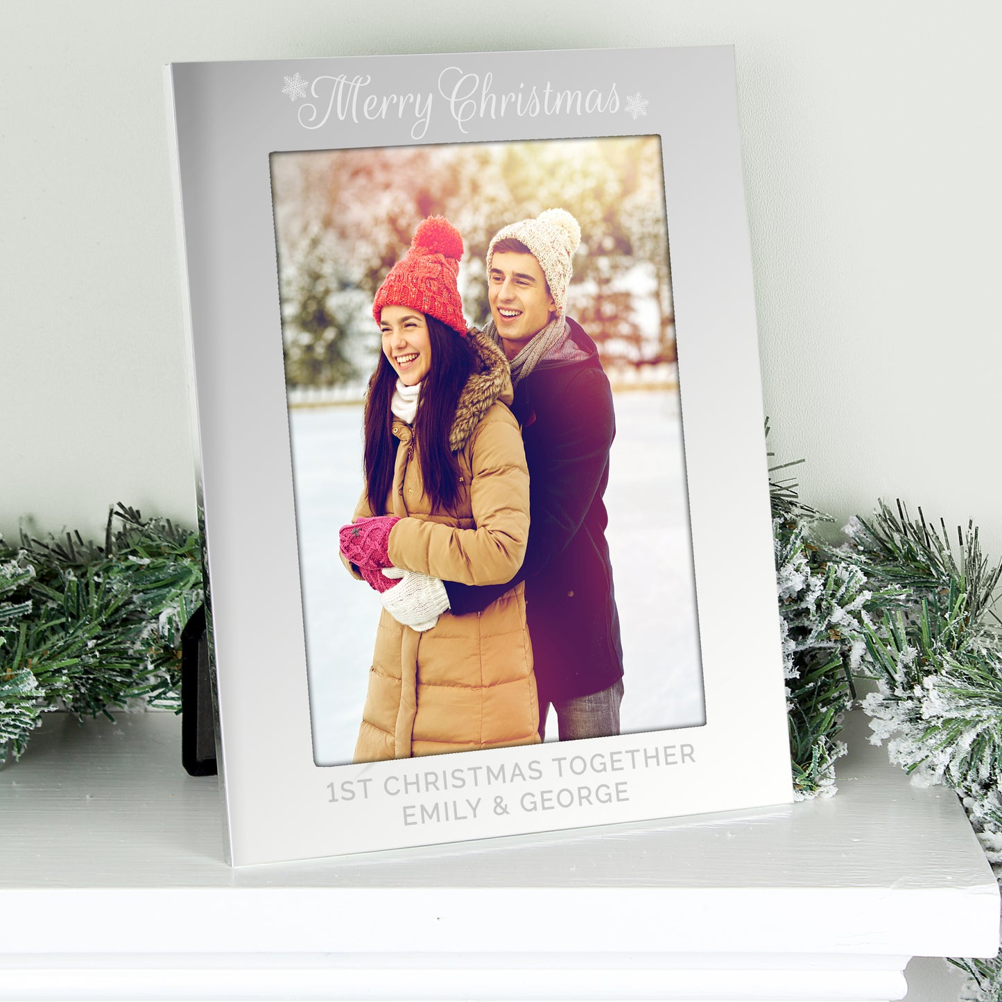 Personalised Silver 5x7 Merry Christmas Photo Frame - image 4