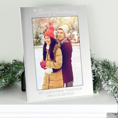Personalised Silver 5x7 Merry Christmas Photo Frame - image 4