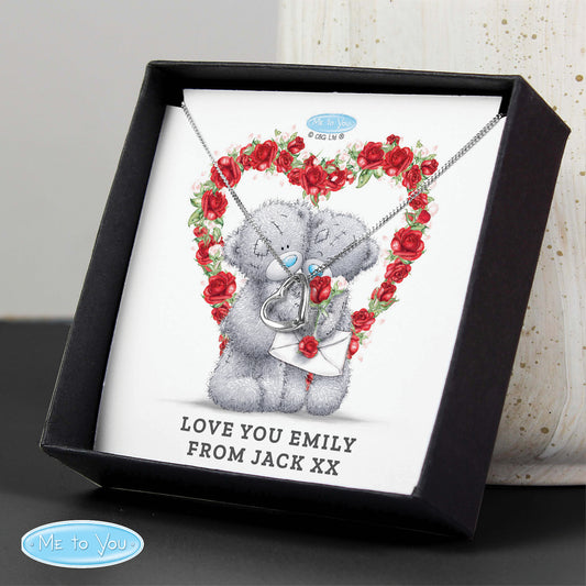 Personalised Me to You Roses Sterling Silver Heart Necklace and Box from Heartfelt Gifts