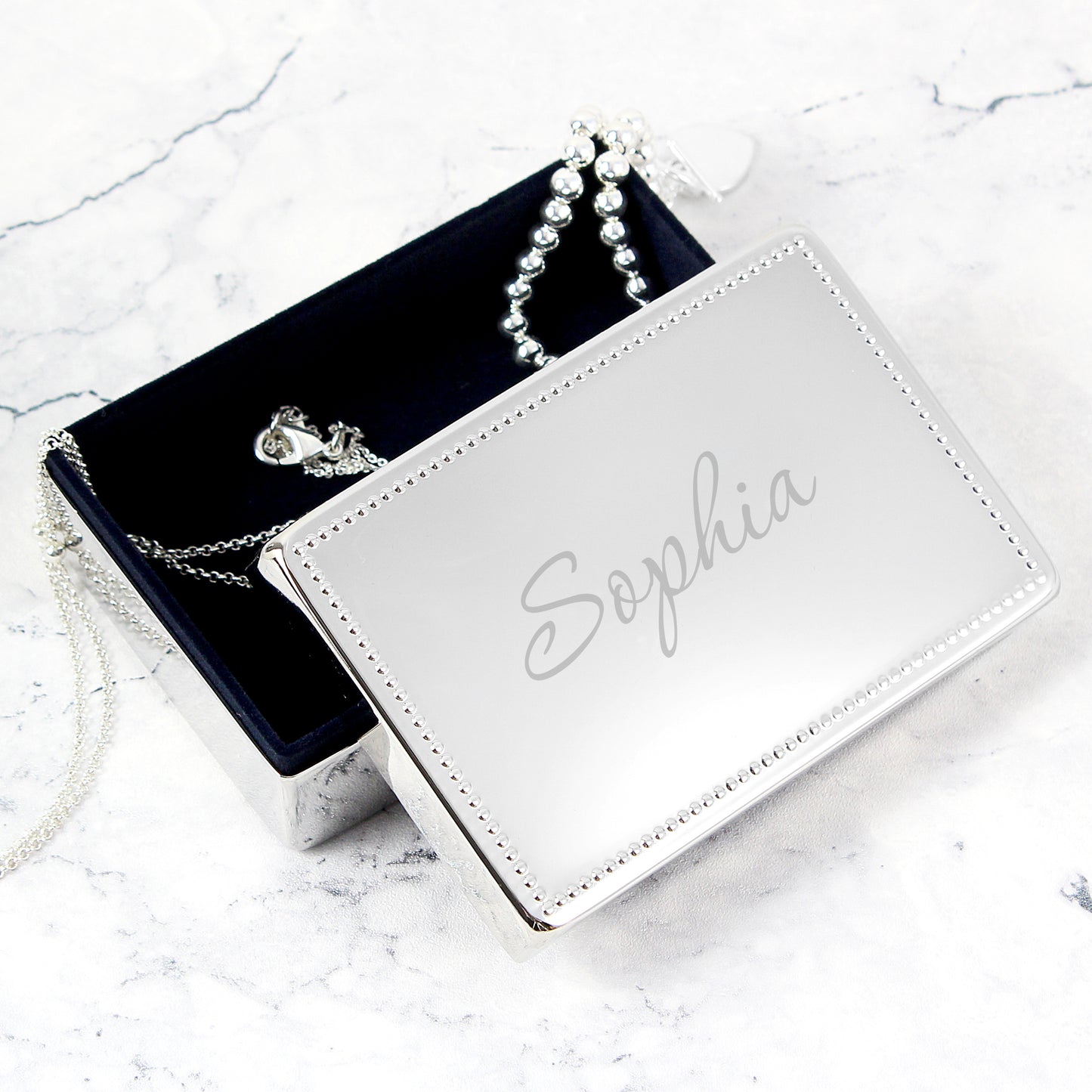 Personalised Name Rectangular Jewellery Box from Heartfelt Gifts