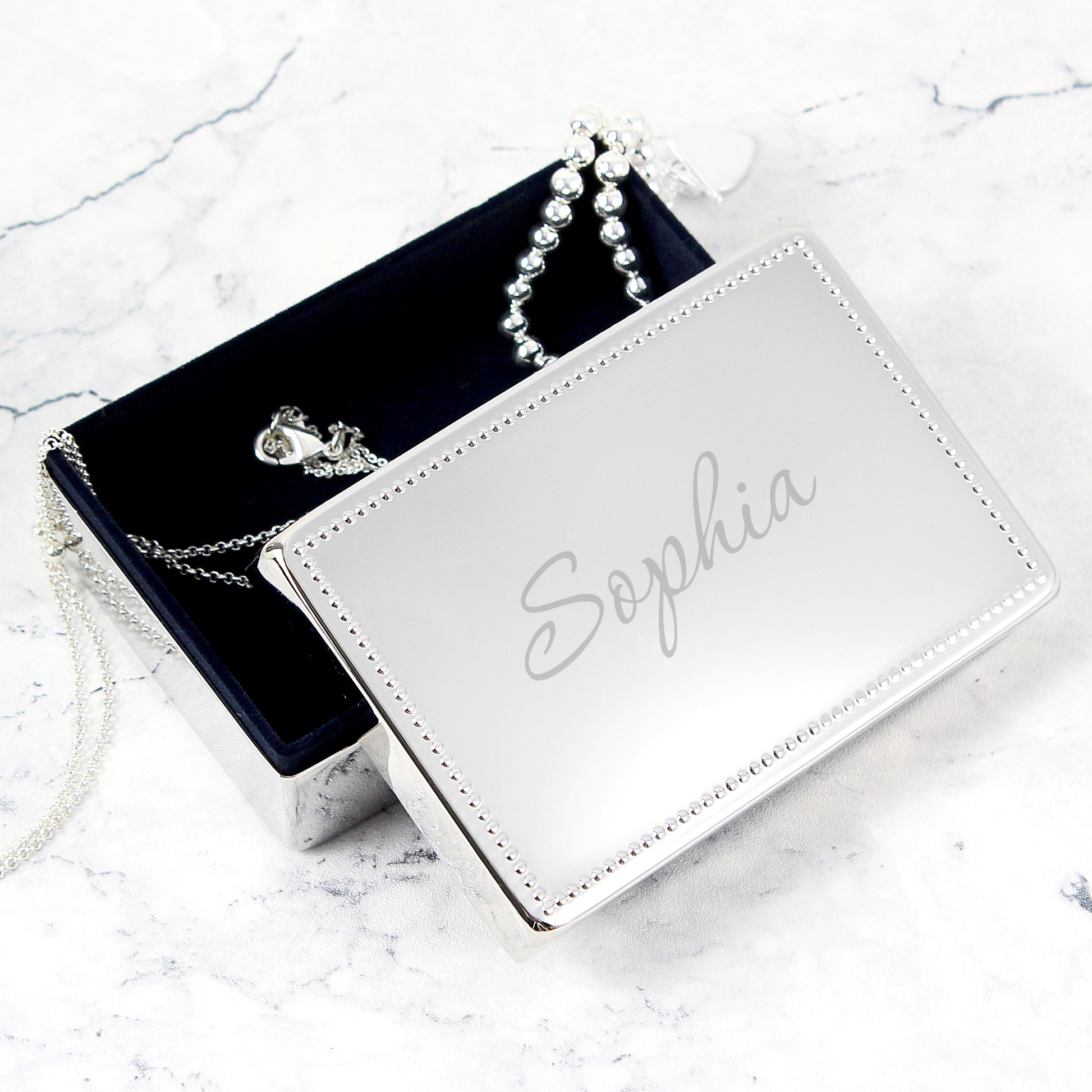 Personalised Name Rectangular Jewellery Box from Heartfelt Gifts