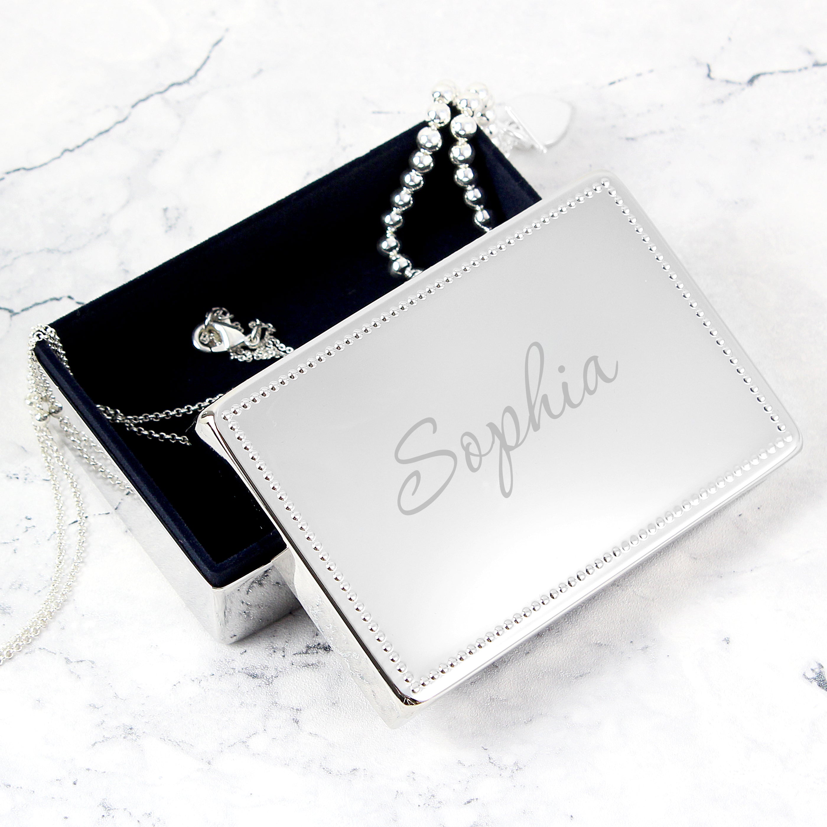 Personalised Name Rectangular Jewellery Box from Heartfelt Gifts