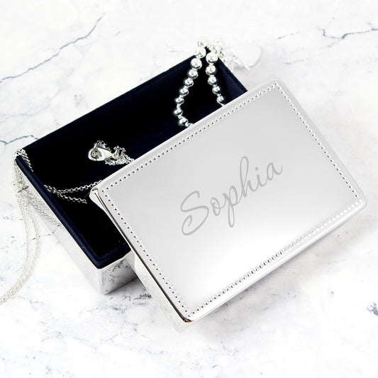 Personalised Name Rectangular Jewellery Box from Heartfelt Gifts
