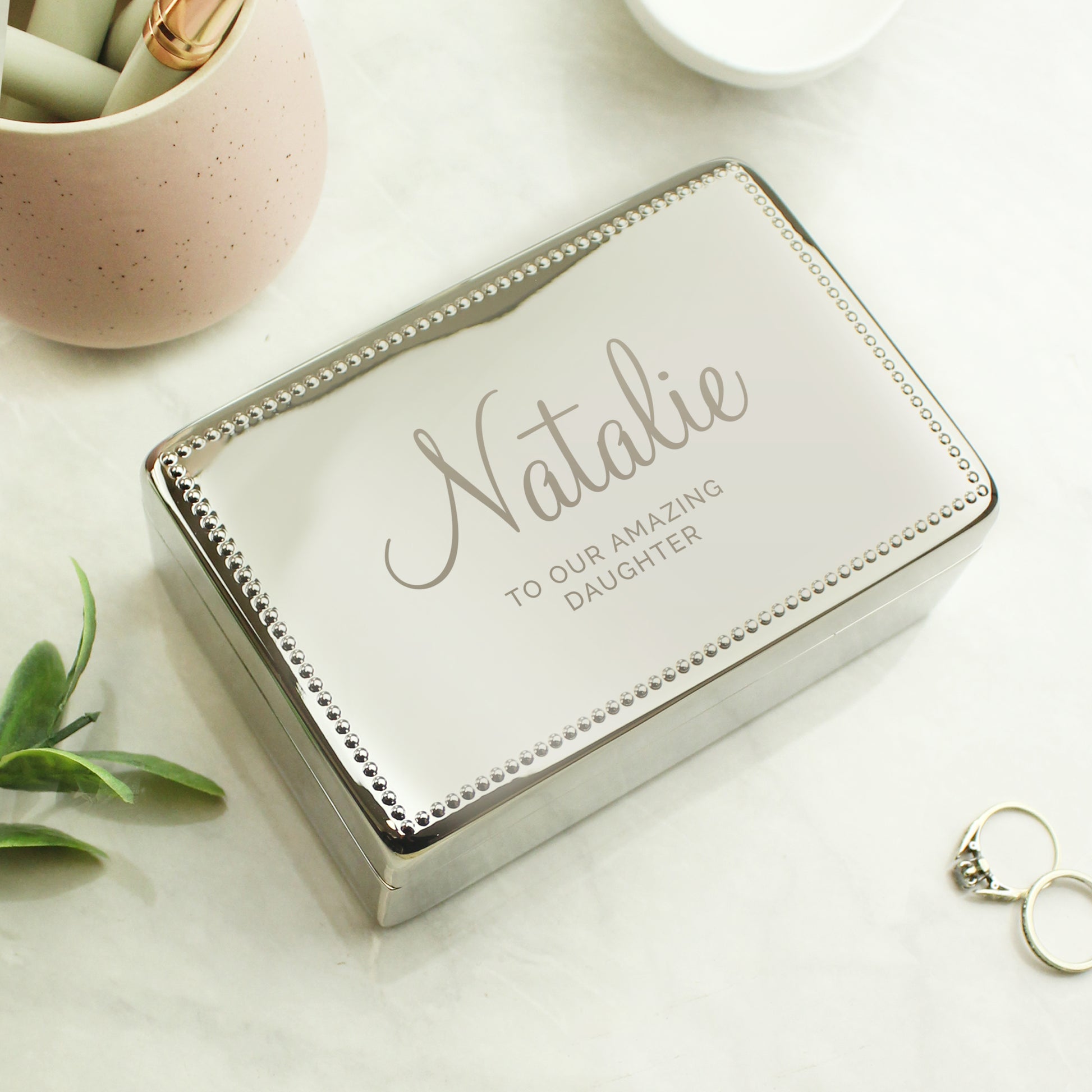 Personalised Rectangular Jewellery Box from Heartfelt Gifts