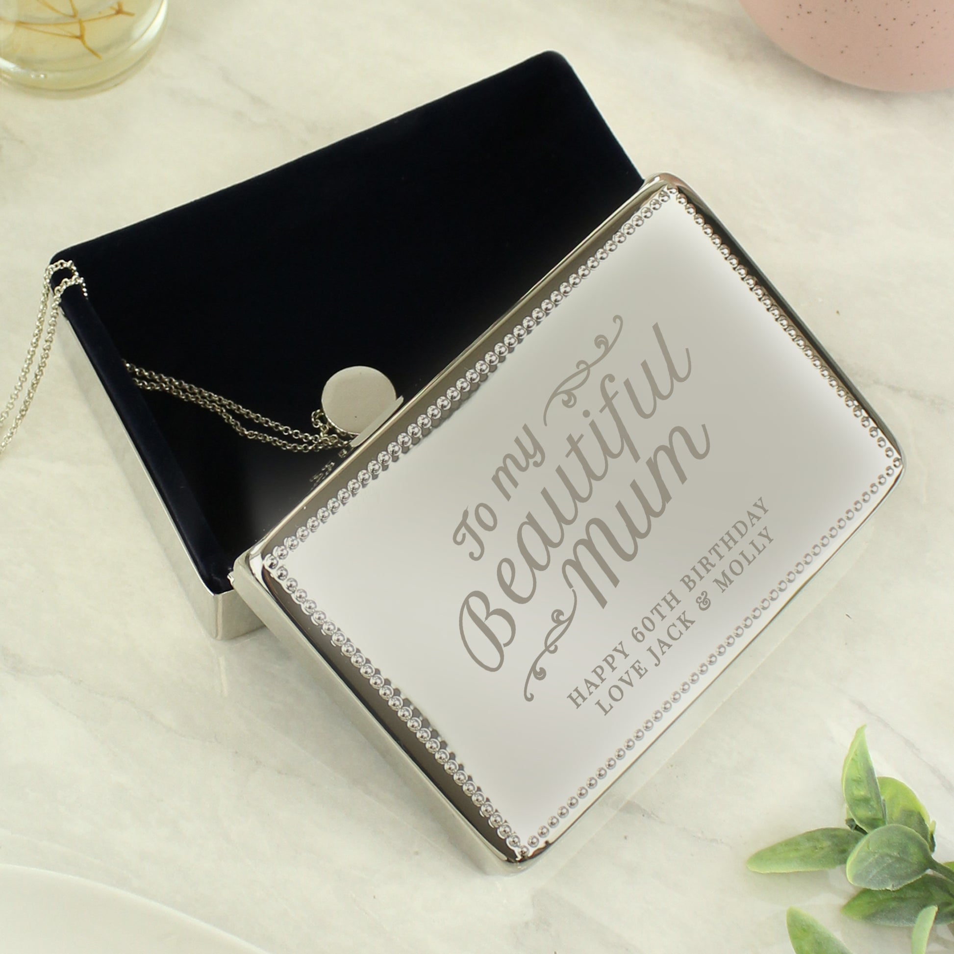 Personalised Beautiful Mum Rectangular Jewellery Box - image 2