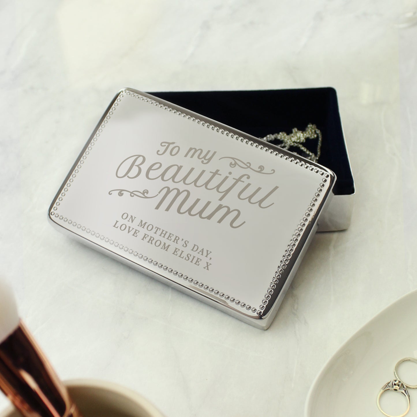 Personalised Beautiful Mum Rectangular Jewellery Box - image 4