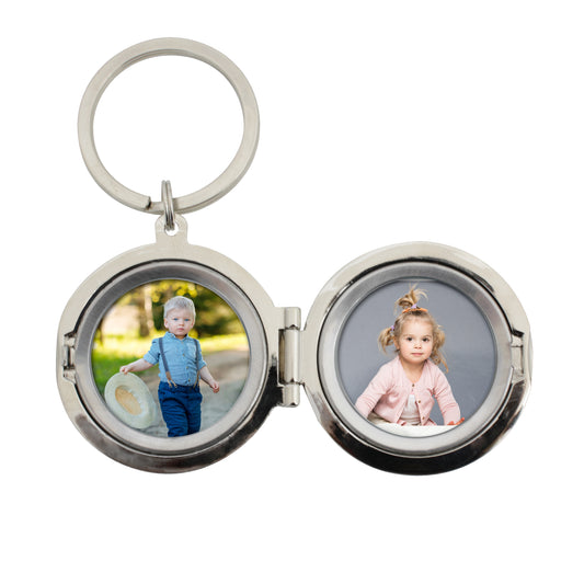 Personalised Free Text Round Photo keyring - image 3