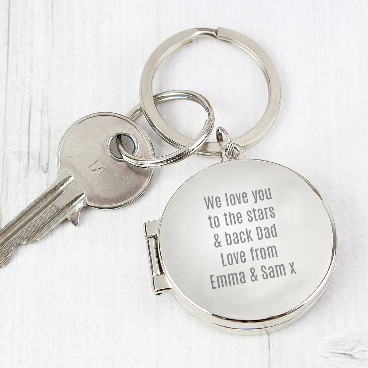 Personalised Free Text Round Photo keyring - image 5