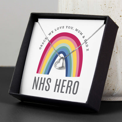 Personalised Rainbow Sentiment Silver Tone Necklace and Box - image 3