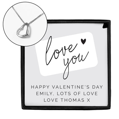 Personalised Love you Sterling Silver Heart Necklace and Box - image 2