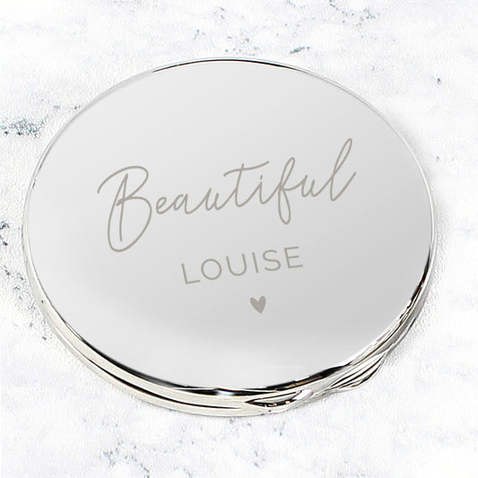 Personalised Beautiful Compact Mirror from Heartfelt Gifts