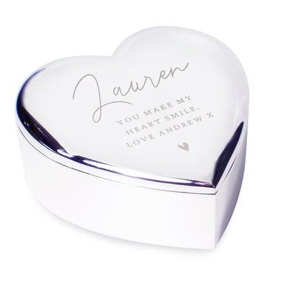 Personalised Name and Message Heart Trinket Box - image 5