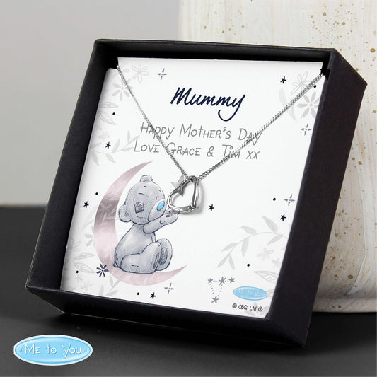 Personalised Moon & Stars Me To You Sentiment Silver Tone Necklace and Box from Heartfelt Gifts