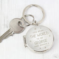 Personalised You Mean The World To Me Round Photo keyring from Heartfelt Gifts
