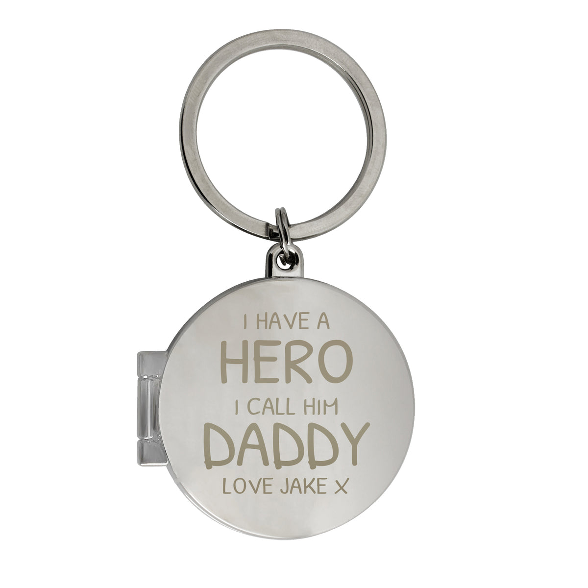 Personalised I Have A Hero Round Photo Keyring - image 2
