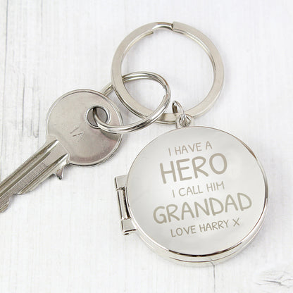 Personalised I Have A Hero Round Photo Keyring - image 4