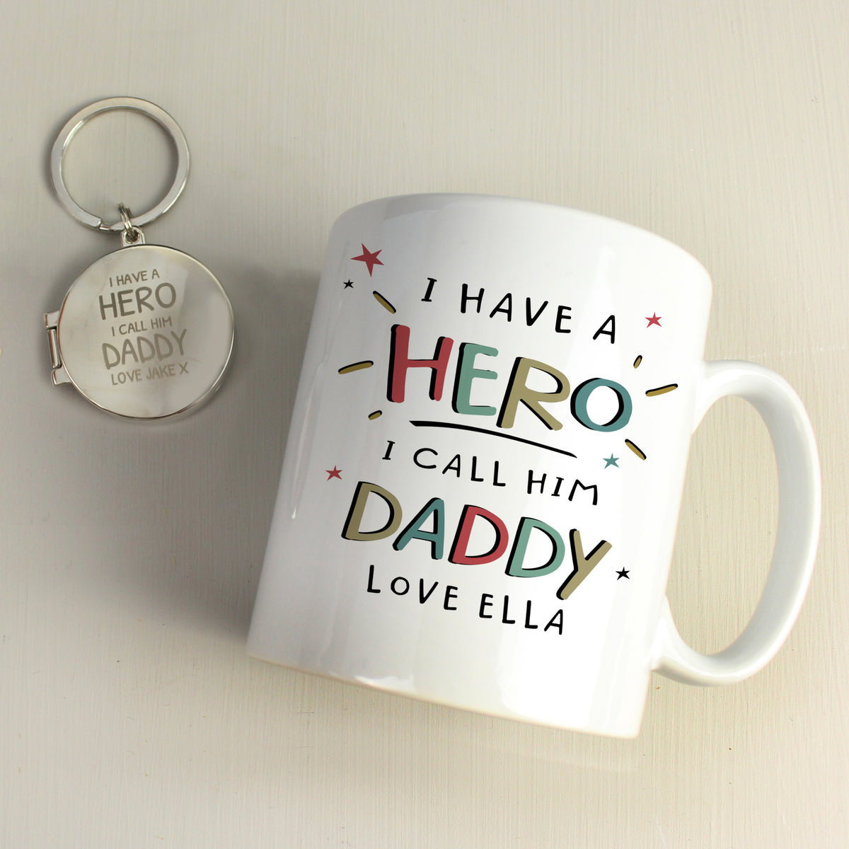 Personalised I Have A Hero Round Photo Keyring - image 5