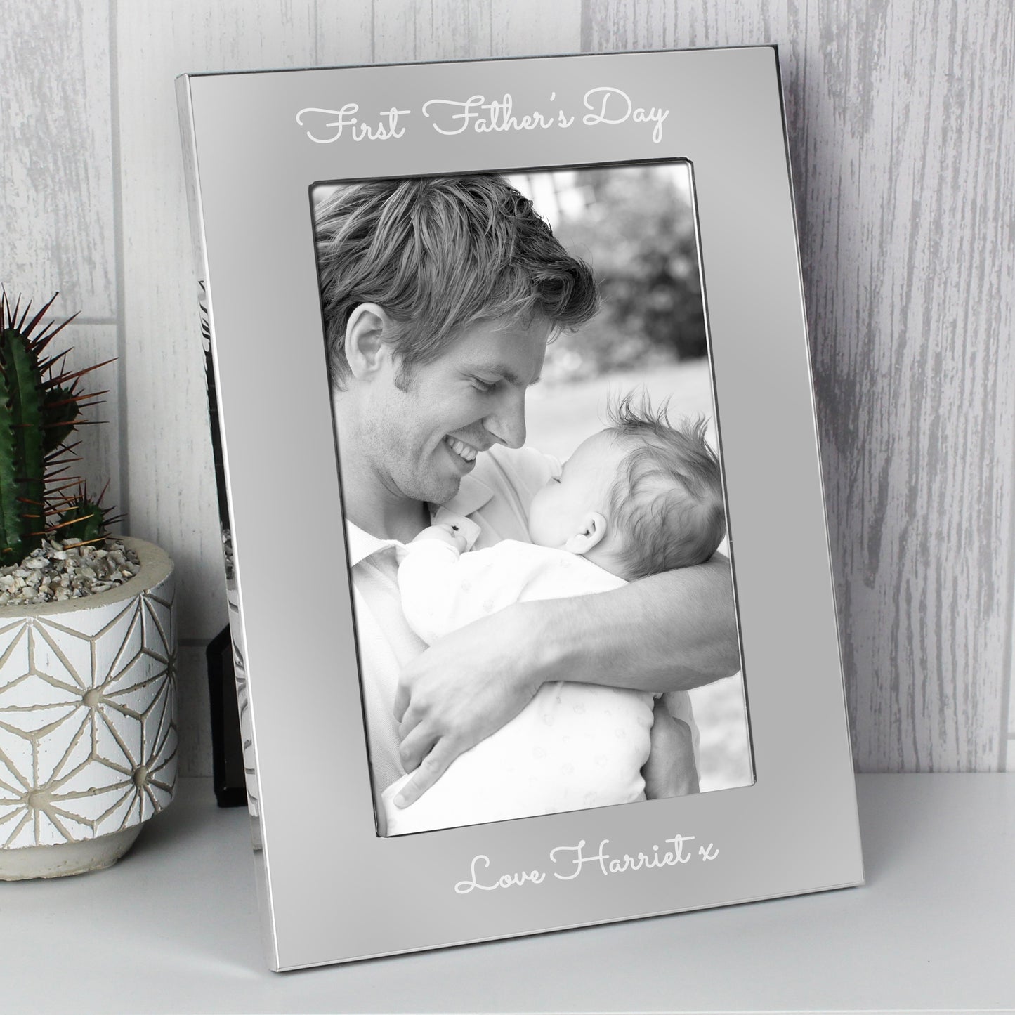 Personalised Free Text Script 7 x 5 Silver Photo Frame from Heartfelt Gifts