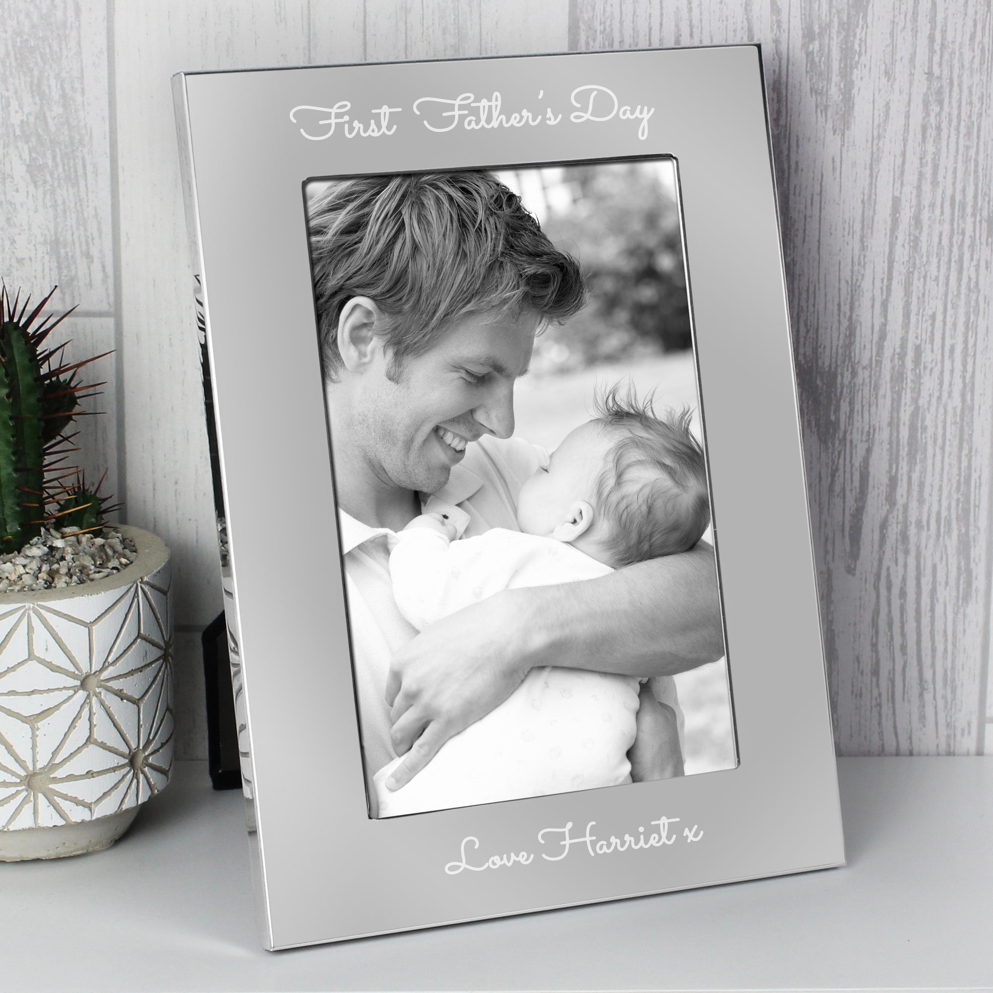 Personalised Free Text Script 7 x 5 Silver Photo Frame from Heartfelt Gifts