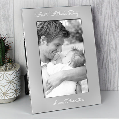 Personalised Free Text Script 7 x 5 Silver Photo Frame from Heartfelt Gifts